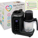 EVLA'S Double Baby Food Maker Food Processor w/ 2 Steaming Baskets, Blends, Grinds, Steams, Cooks