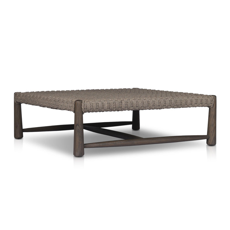 Savio Outdoor Coffee Table, Dark Textured Woven