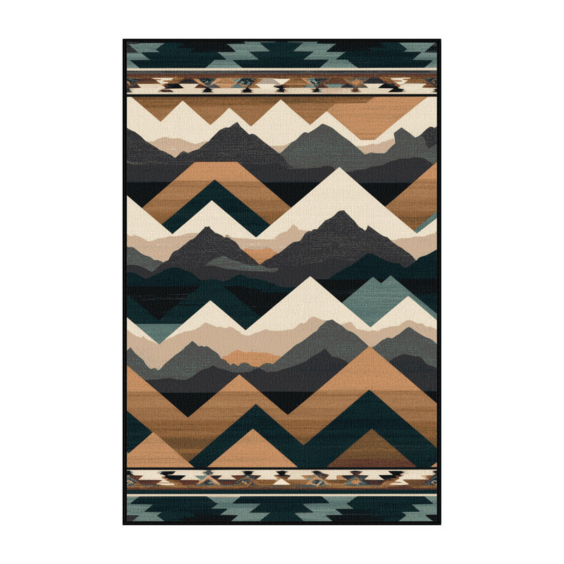  Tapis lavable Mountain Ridge Southwestern, Rectangulaire 8 pi x 10 pi
