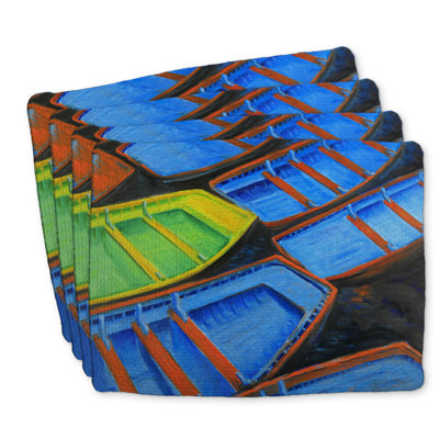 Small Canoes Braided Polyester Placemats Set of 4 | Home Decor