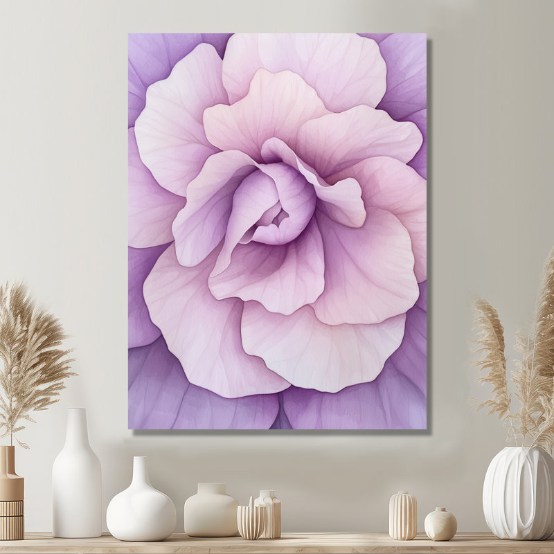 Éternelle éternelle de Begonia I - géraniums, impression murale en métal, H 20 po x l 12 po x P 0,84 po