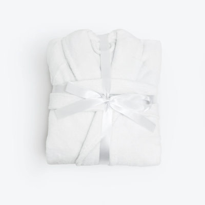 Cotton Blend Mid-Calf Bathrobe with Pockets