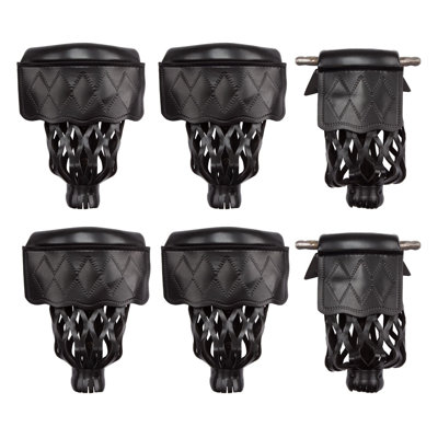 Ensemble de 6 pochettes de table de billard en similicuir robuste GSE (noir - diamant)