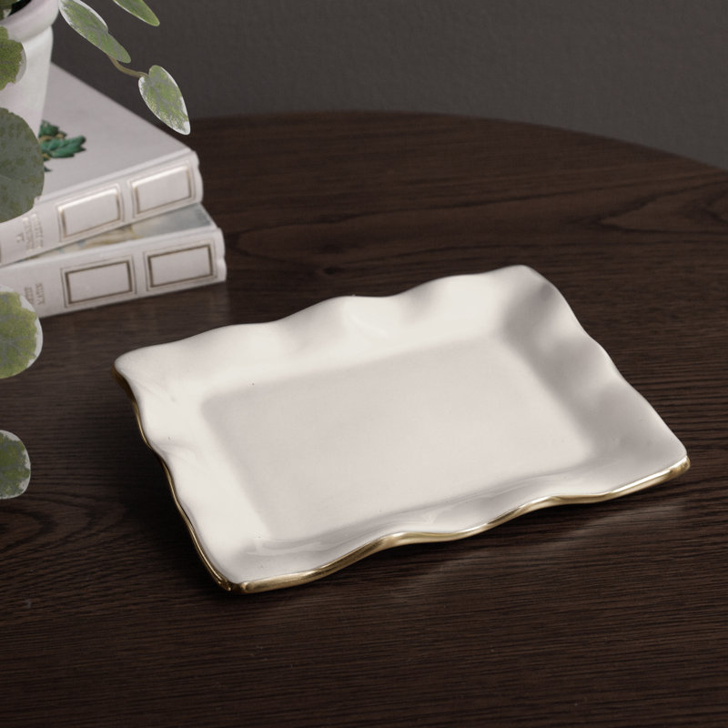 Petit plateau rectangulaire Encanto Vento, Blanc