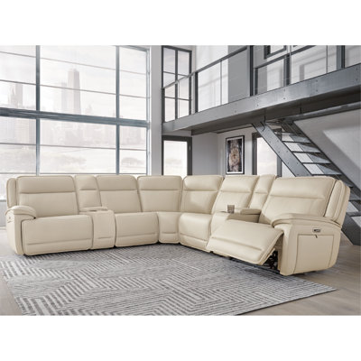 Canapé modulaire inclinable 7 pièces avec 2 consoles