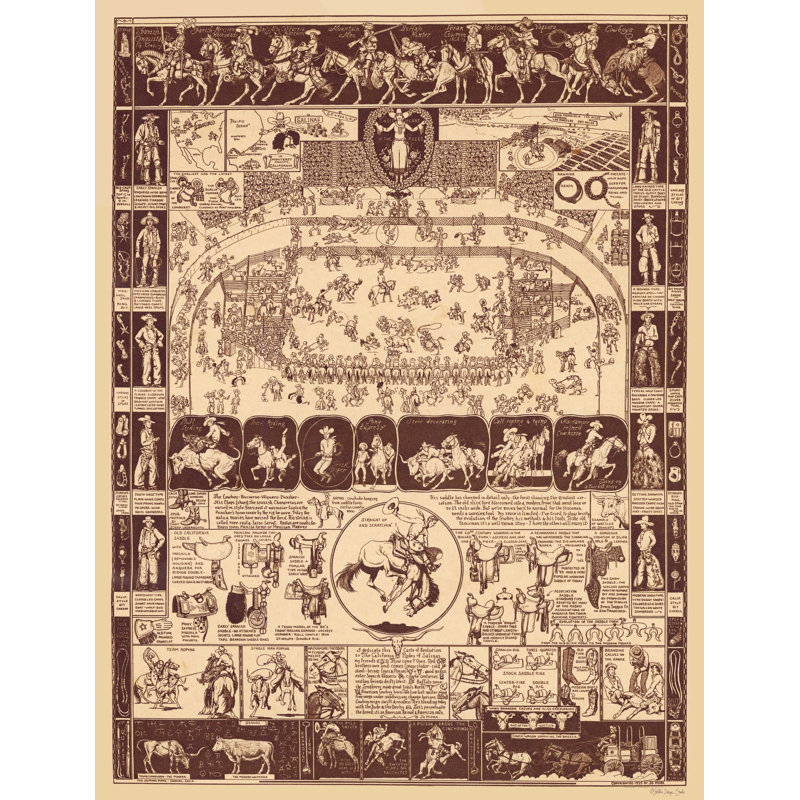 Vintage Cowboy - reproduction sur toile tendue, H 24 po x l 18 po