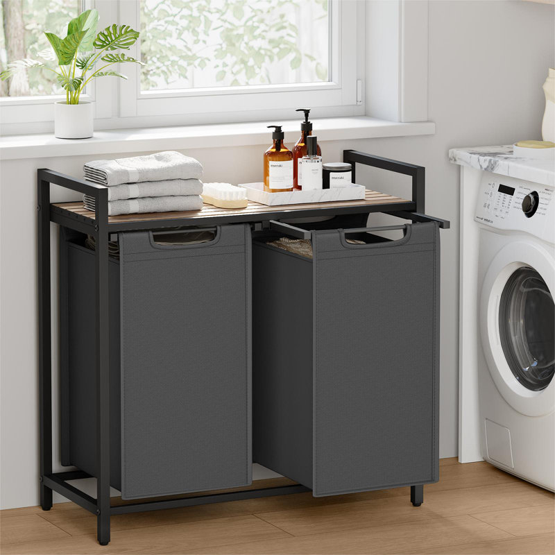 Laundry Sorter, Light Brown/Dark Grey