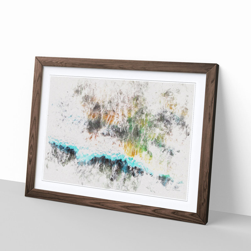 Heartbeat of the Pacific Ocean - Picture Frame Painting Print, 36cm H x 48cm W x 2cm D, Walnut Framed