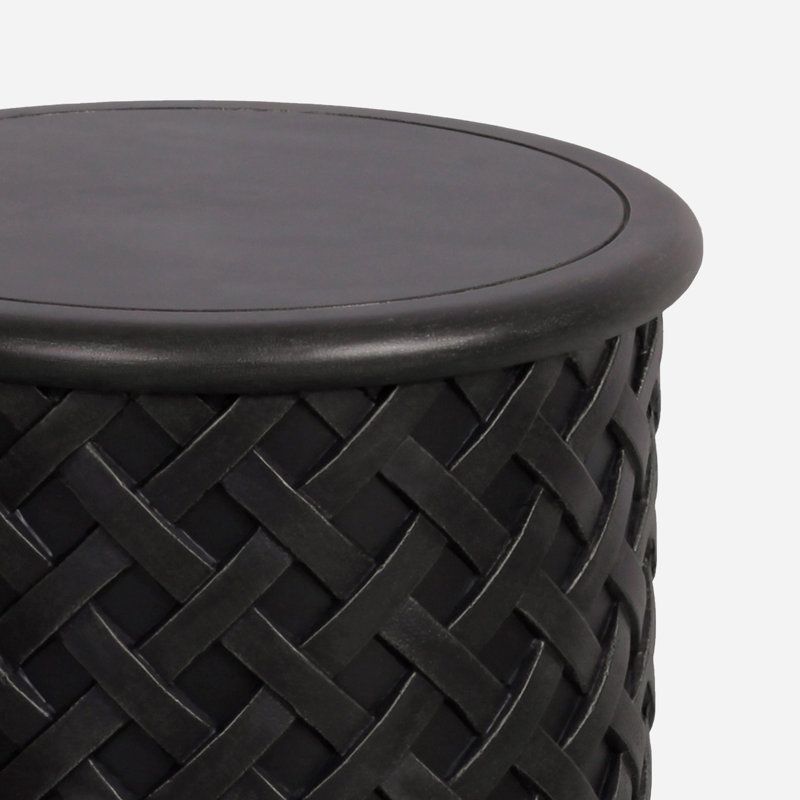 Table d'appoint ronde tissée avec matériau Terrasab