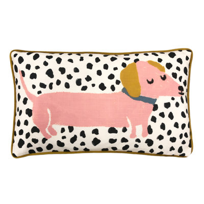 Woofers Sausage Dog Animal Print Rectangular Scatter Cushion