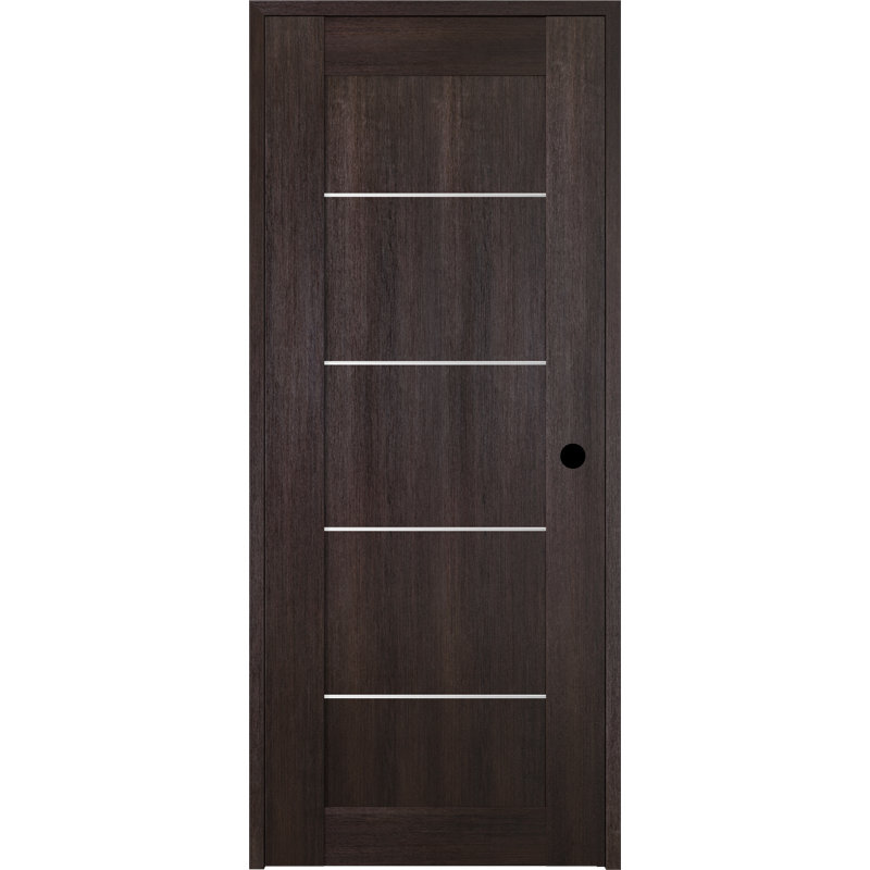 Porte pré-suspendue standard en bois manufacturé Avon 07 4H, 35,875 po x 79,37 po, Chêne Veralinga, Droite