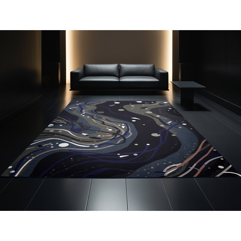 Tapis mauve moelleux moelleux et moelleux à motif éclectique, 3 x 5
