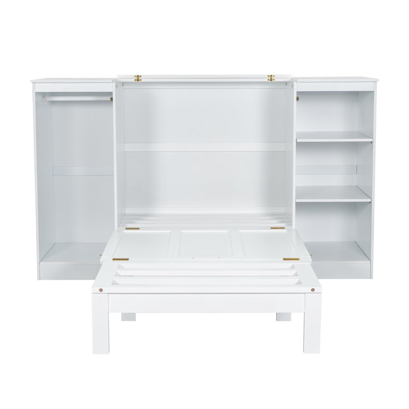 Lit escamotable avec tablettes de chevet et garde-robe Murphy