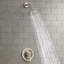Robinet de douche mural à poignée simple à 6 jets avec valve brute incluse, joint réglable pour 360 directions, trous, réglage de la température du levier, fonctions du corps en plastique nickel brossé