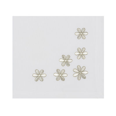 Daisys Embroidered Linen Napkins