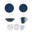 Pfaltzgraff Pierce Blue 16-Piece Stoneware Dinnerware Set, Service for 4