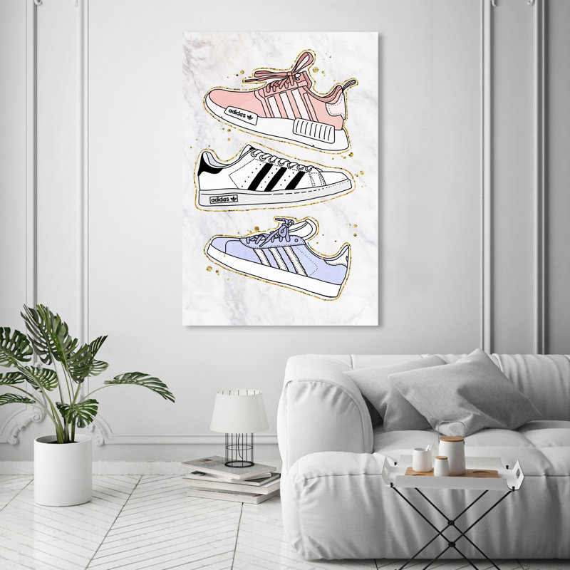 Espadrilles pastel - impression sur toile, Toile tendue, H 54 po x l 36 po