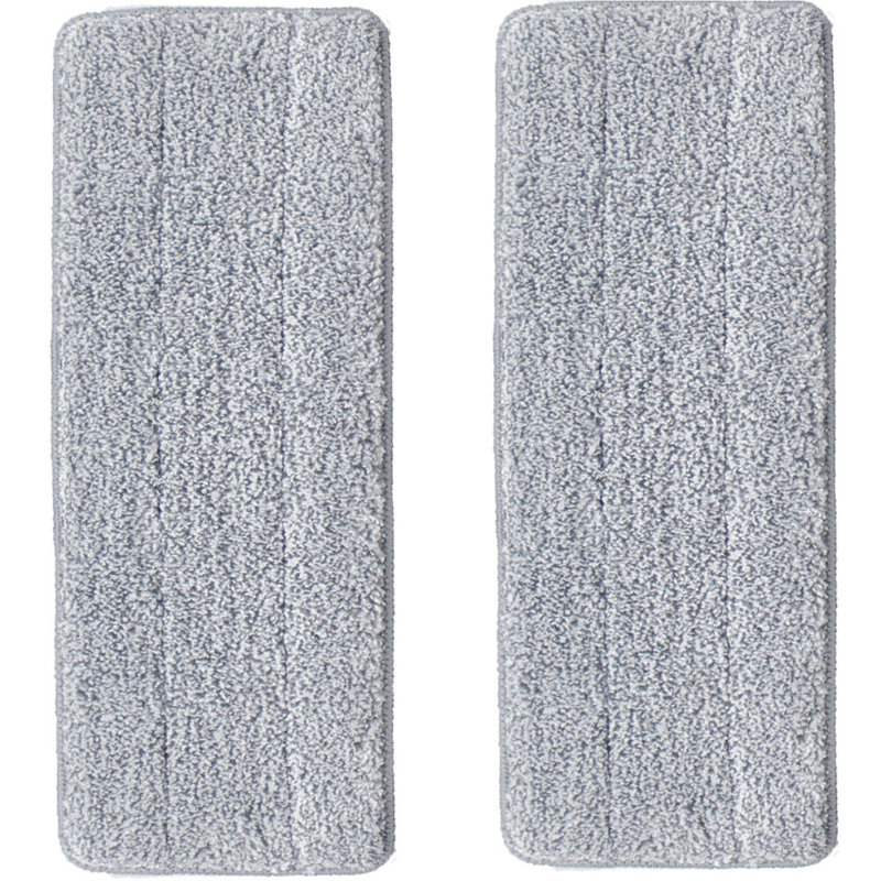 Gray Machine-Washable Spin Mop Pad Replacements, 2-Pack