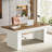 63" Brown White Executive Modern Large Computer Home Office Desk Study Writing Table