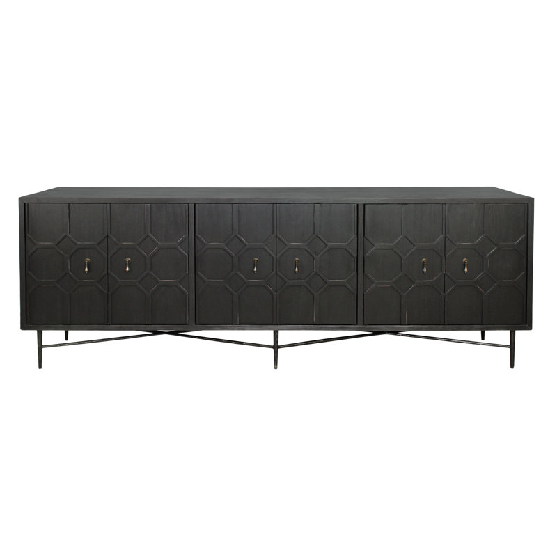 Calis 91'' Solid Wood Sideboard, Black