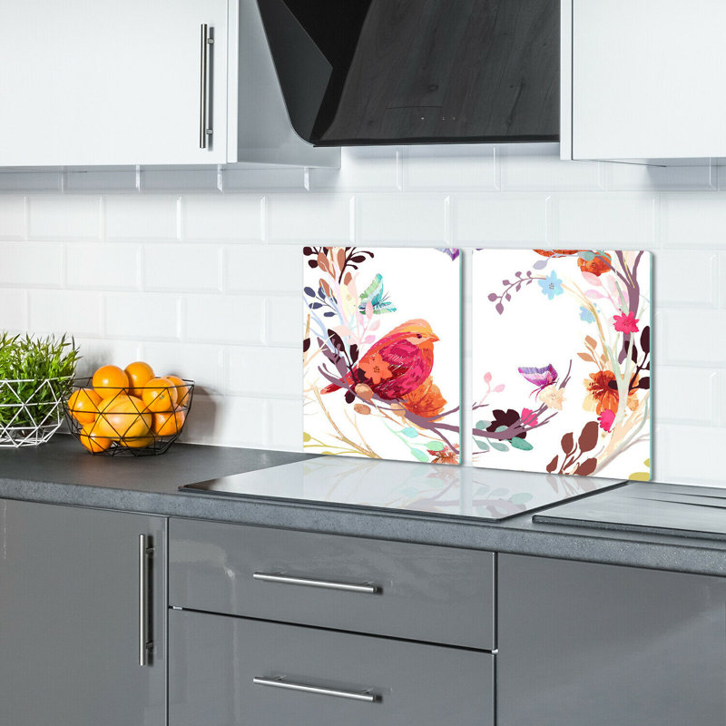 Brookhill Colorful Natural Bird Butterfly Chopping Board, 40cm L x 52cm W