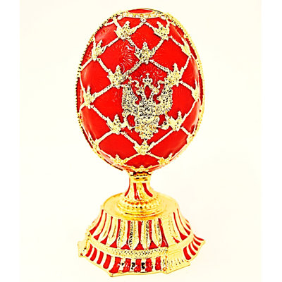 Jeweled Egg with Egg & Clock Trinket Box. Hand Set Austrian Crystals