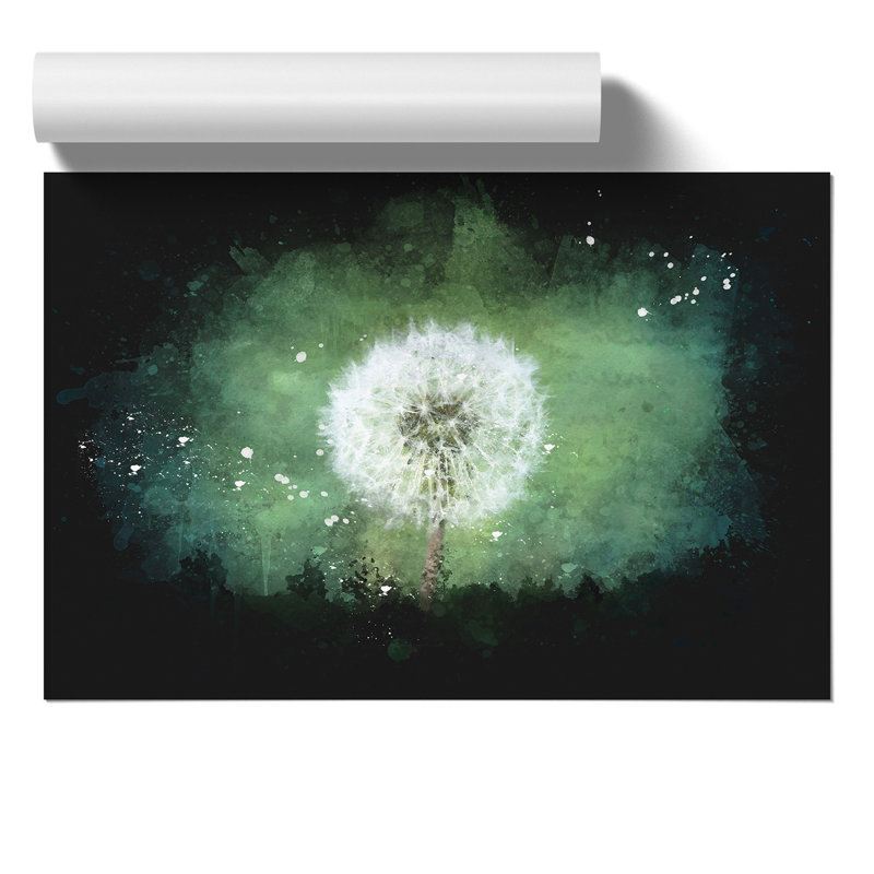 Dandelion Seeds Paint Splash - Wall Art, 42cm H x 59cm W x 0.1cm D, Unframed