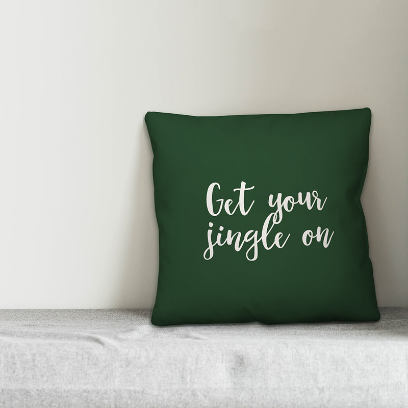  Obtenez votre coussin décoratif Jingle on, Vert foncé, Housse de coussin