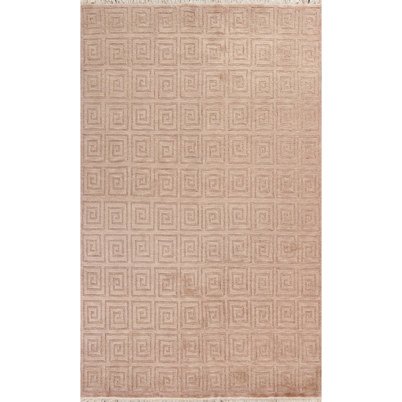Tapis tibétain oriental en laine noué à la main de conception unique et contemporain 6 pi x 9 pi 2 po Népal