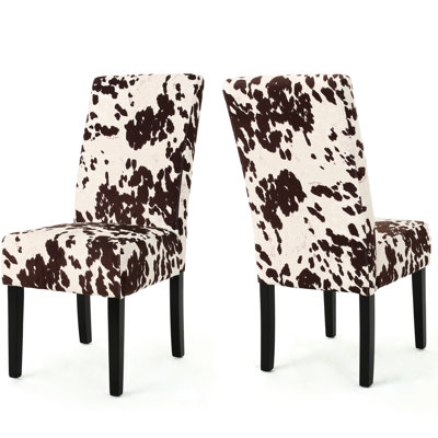 2 Armless Dining Chairs, Beige Velvet Covering And Stable Rubberwood Support Chair  2  In Velvet, With Construction