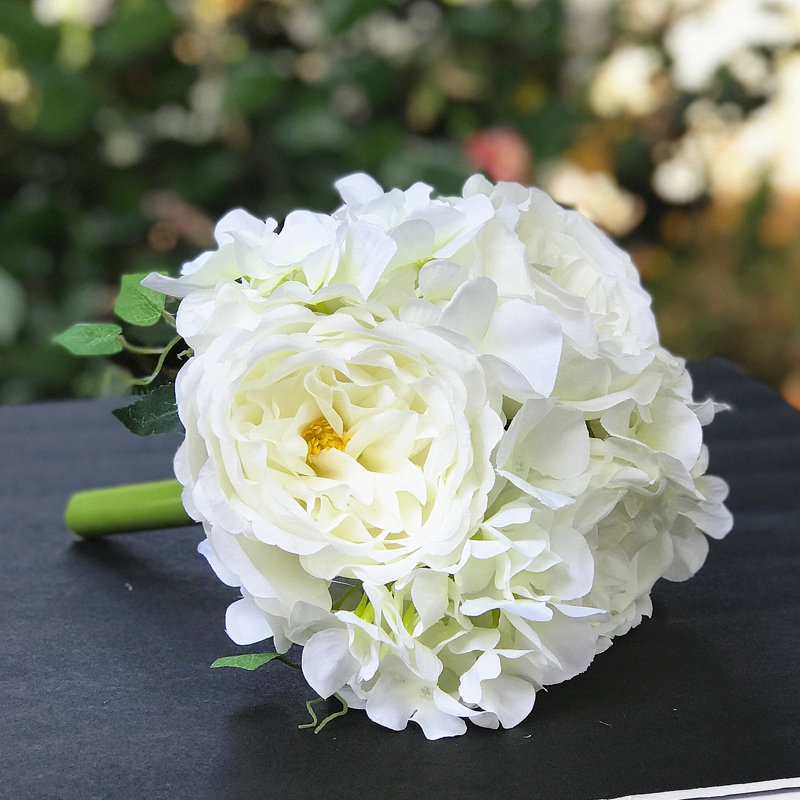 Arrangement floral artificiel pivoine, Crème