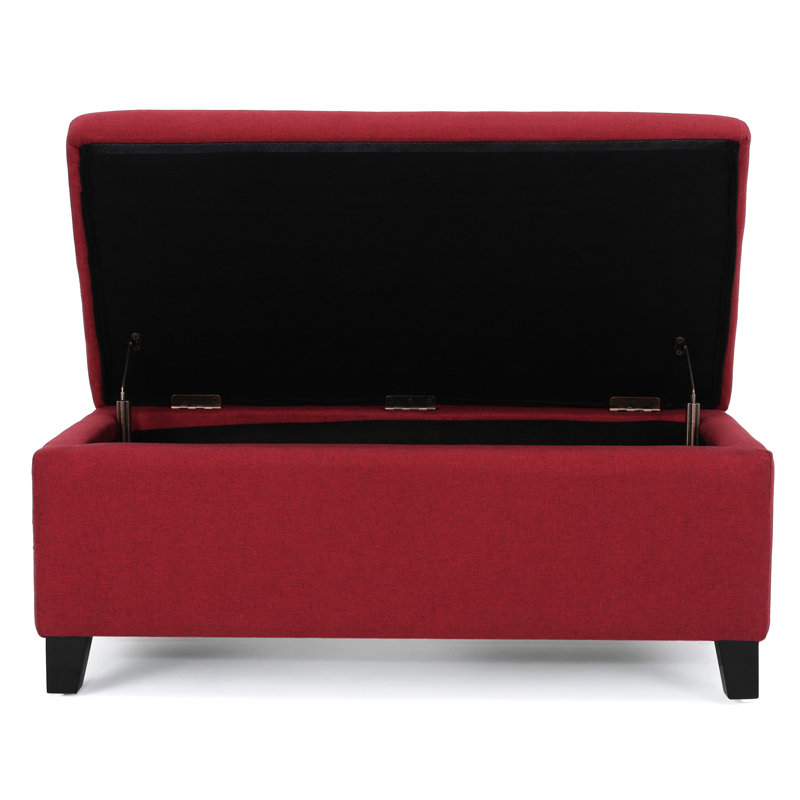 Siège de rangement spacieux - Tissu, pieds en bouleau, pieds, intérieur spacieux, Rouge