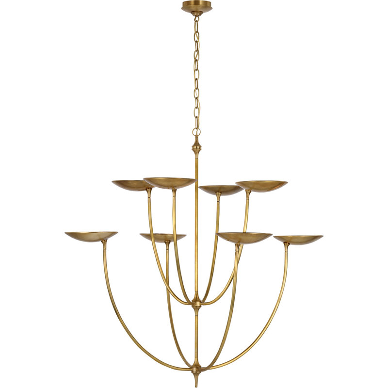 Thomas O'Brien Keira XL Chandelier, Hand-Rubbed Antique Brass