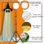 Ensemble de 2 décorations d'Halloween illuminées fantômes - trousse de fantôme bricolage avec guirlandes lumineuses à distance (fonction minuterie)