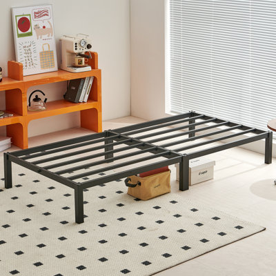 Minimal Screwless Black Bed Frame With Square Feet