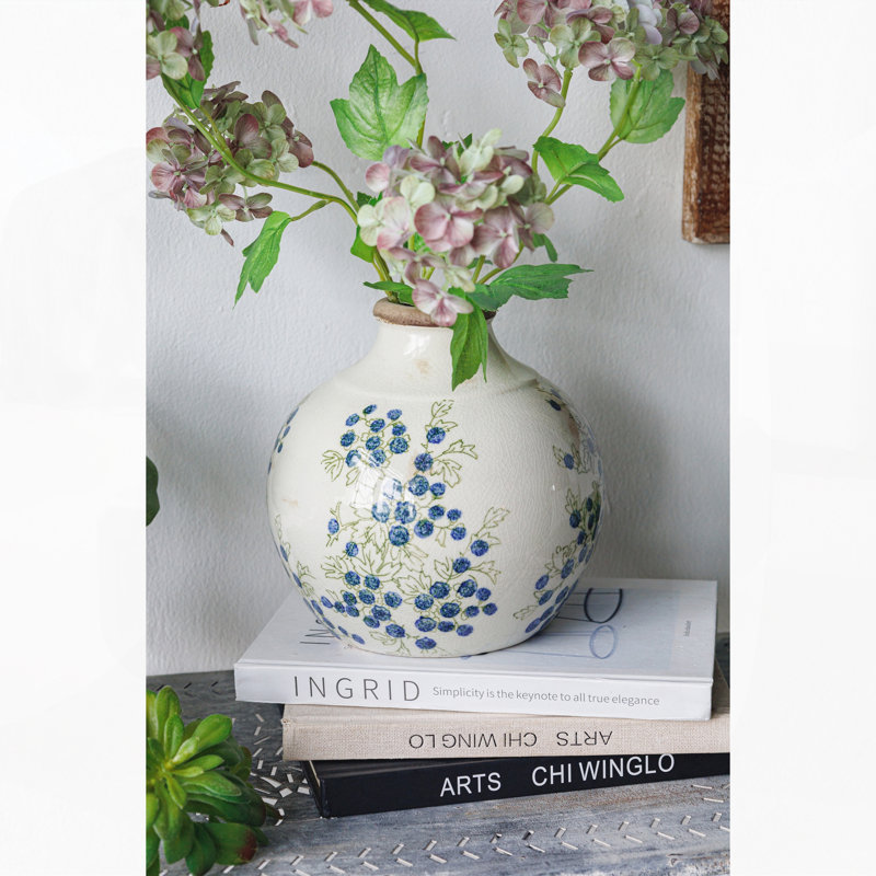 Ceramic Vase with Berry Motif