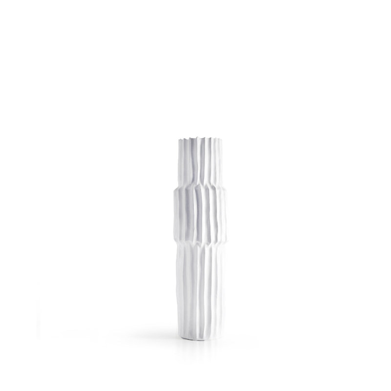 Metropolitan Vase, White, 23.5" H x 7" W x 7" D