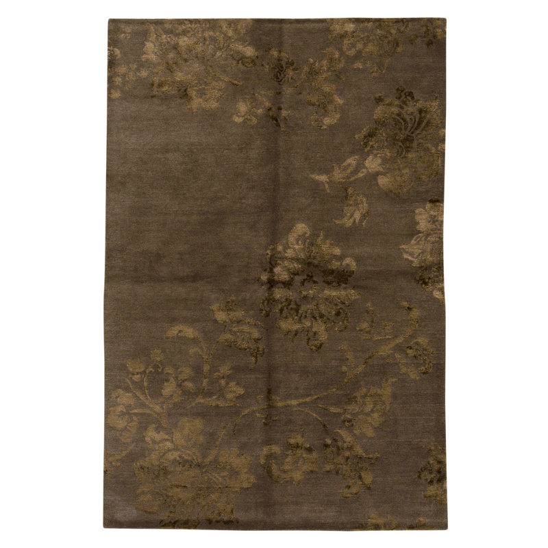 Hand Knotted Area Rug in Walnut