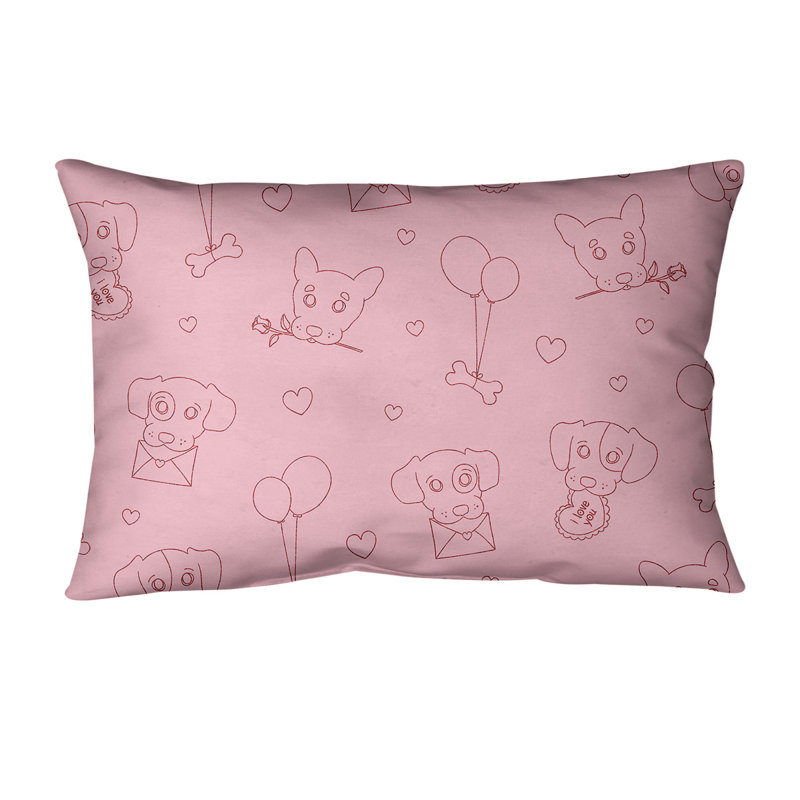 Coussin lombaire 14 po, Rose foncé / brun foncé