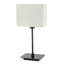 Contemporary Matte Black Bedside Table Lamp with White Cotton Fabric Shade by-1995629231
