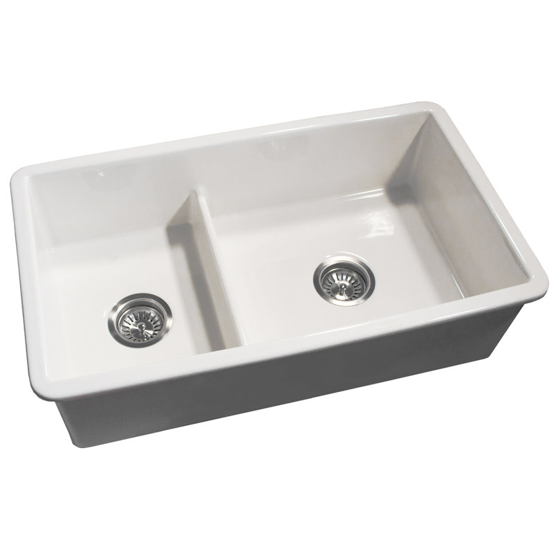 Nantucket Sinks 60/40 Dualmount Fireclay Sink Wellfleet-31OSW