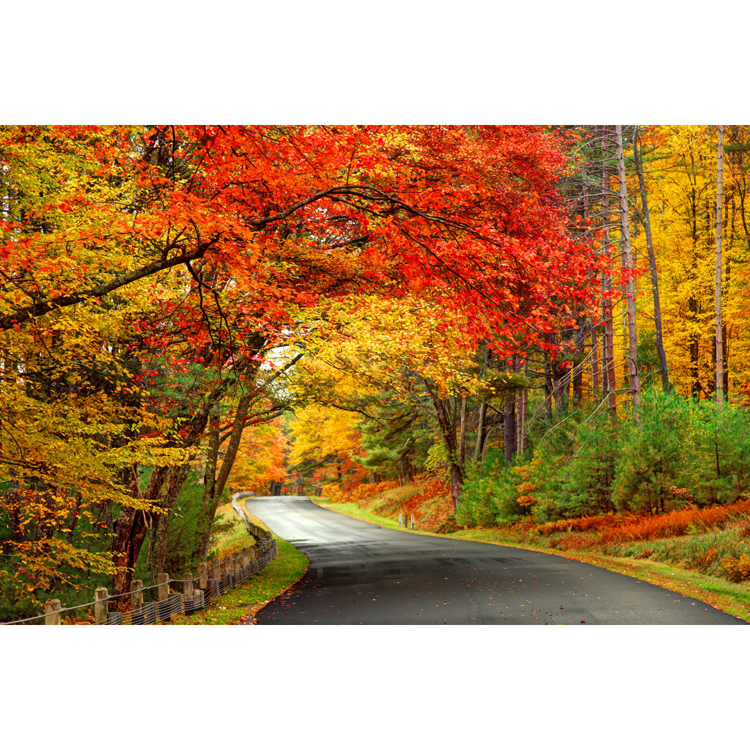 Malerische Herbststraße - Druck