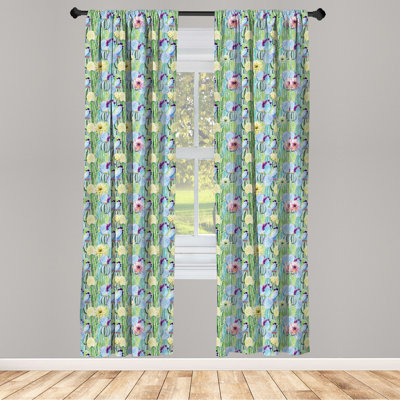 Cactus Semi-Sheer Rod Pocket Curtain Panels