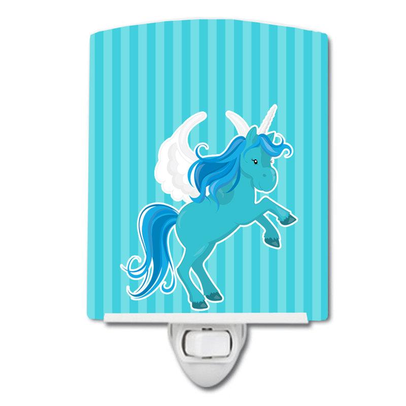 Éclairage de nuit en céramique à rayures licorne