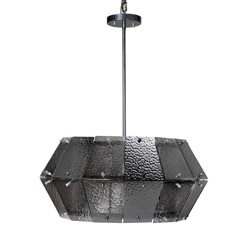 Obsidian Chandelier, Antique Silver, 13" H x 27" W x 27" D, 7 Lights
