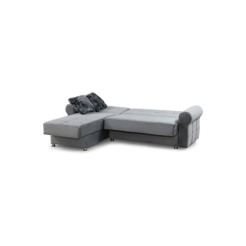 Canapé modulaire réversible Rollo, Mélange de polyester gris