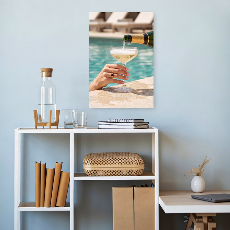 Art mural luxueux au bord de la piscine, H 18 po x l 12 po
