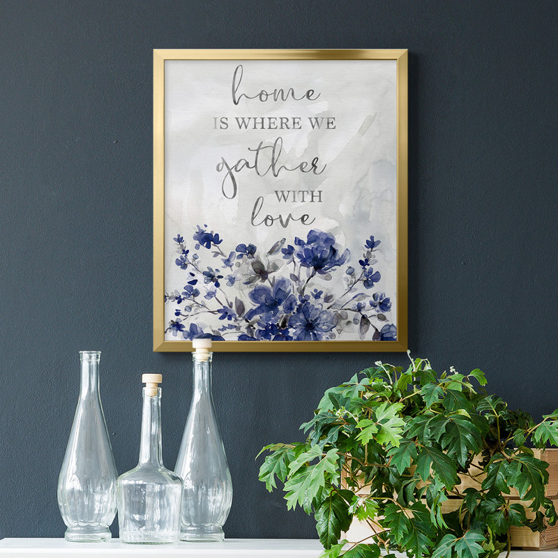 «Gather With Love», toile encadrée de qualité supérieure - prête à être accrochée, Or, H 24 po x l 20 po