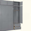 Lit escamotable mural avec armoire supérieure, tablettes et garde-robe, lit pliable peu encombrant-129021832
