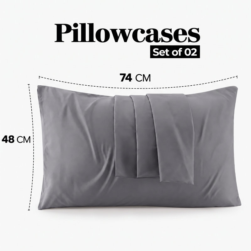 Hoocats Tencel Pillow Case, Grey